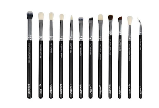 Set 12 Makeup Brushes Luxorise Silver Bag Included