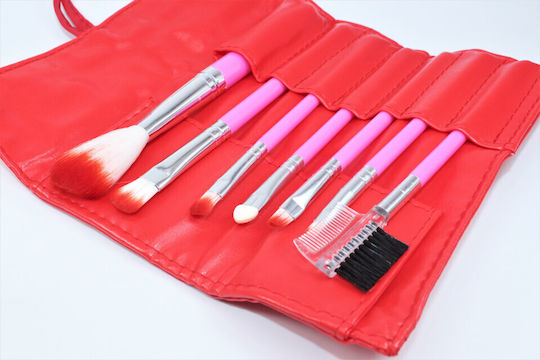 Set 7 Makeup Brushes Fraulein Red