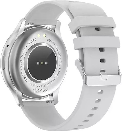 Nubi HK89 Smartwatch με Παλμογράφο (Ασημί)
