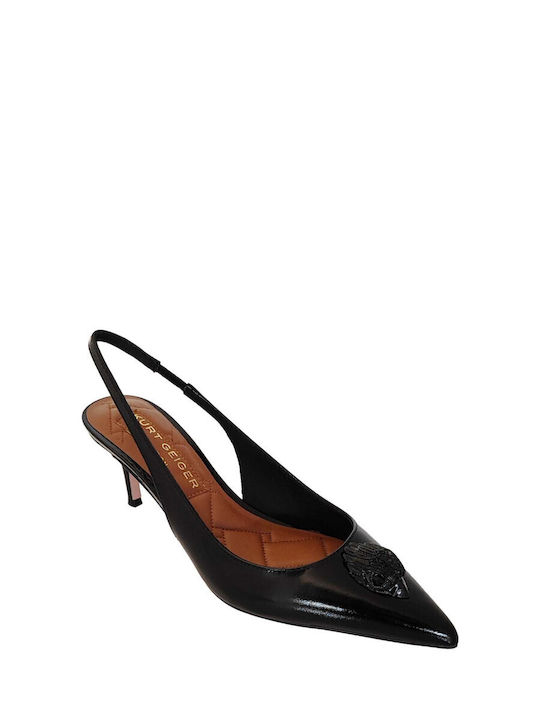 Leder Pumps Schwarz