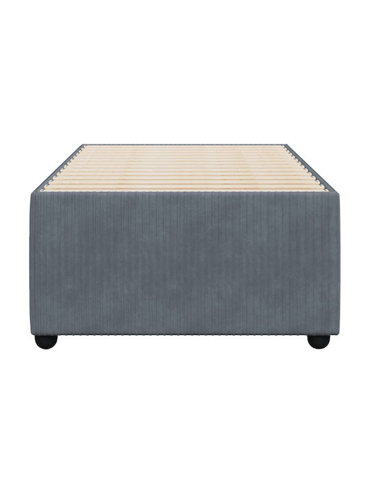 Vidaxl Bettgestell Dunkelgrau 100x200cm Samt 1 Stück Einzelbett Grau