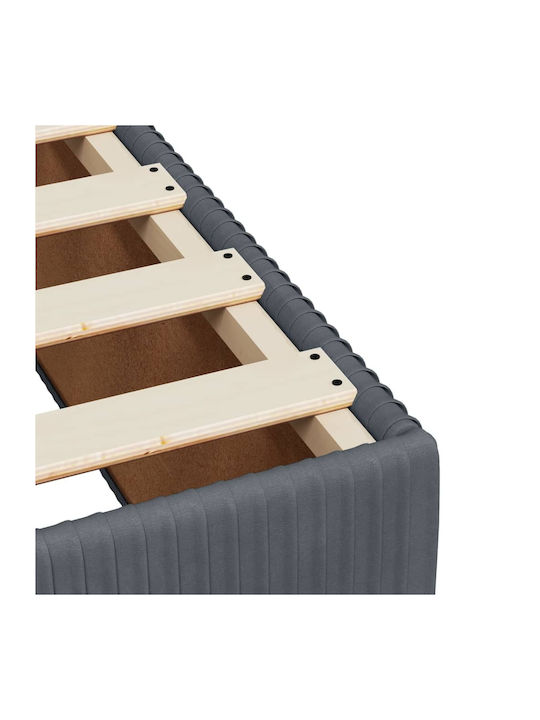 Vidaxl Bettgestell Dunkelgrau 100x200cm Samt 1 Stück Einzelbett Grau