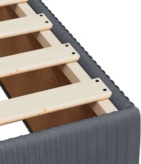 Vidaxl Πλαίσιο Κρεβατιού Σκούρο Γκρι 100x200cm Βελούδινο 1 Τεμ Μονό Γκρι