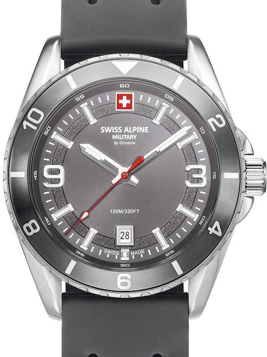 Swiss Alpine Military by Grovana Ρολόι Μπαταρίας με Καουτσούκ Λουράκι Swiss Alpine Military by Grovana Ρολόι Μπαταρίας με Καουτσούκ Λουράκι