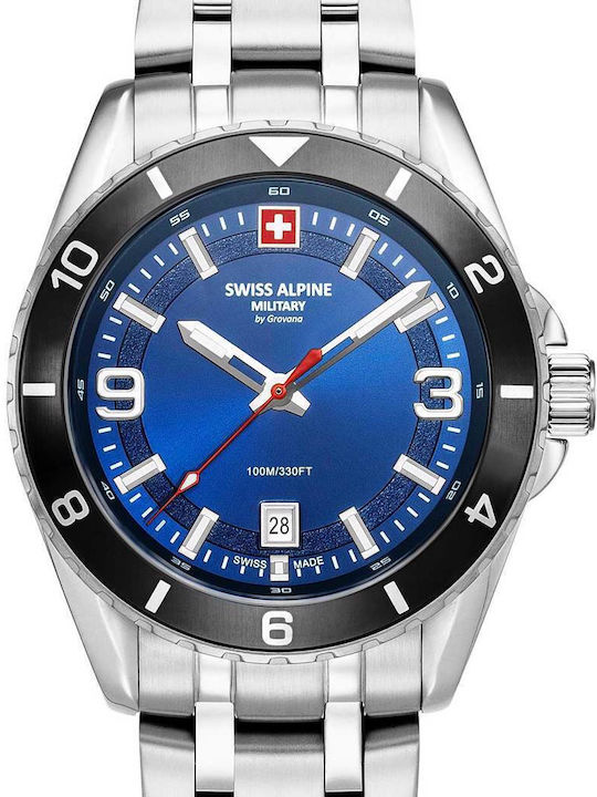 Swiss Alpine Military By Grovana Мъжки Часовник На Батерия С Метална Гривна