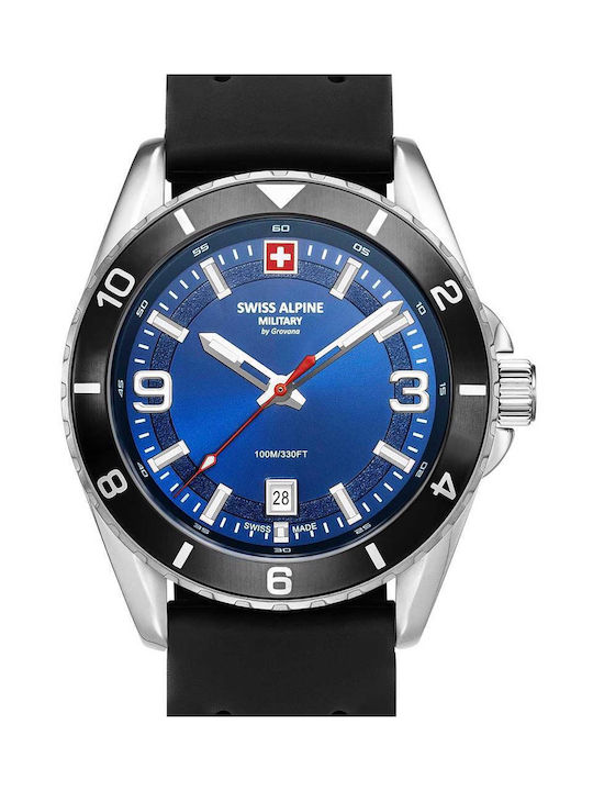 Swiss Alpine Military by Grovana Watch Battery with Black Rubber Strap