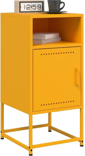 Metal Bedside Tables Yellow Set of 2 36x39x78cm