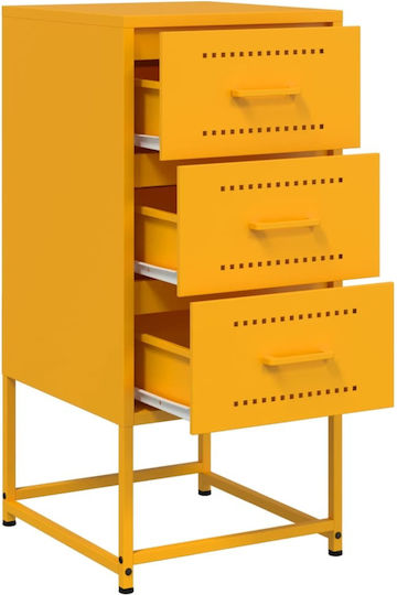 Metal Bedside Tables Yellow 2 Pieces 36x39x78cm