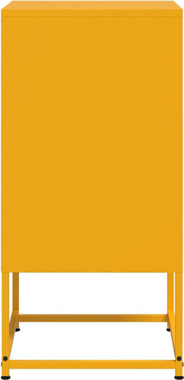 Metal Bedside Tables Yellow Set of 2 36x39x78cm