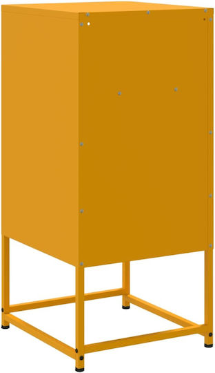Metal Bedside Tables Yellow Set of 2 36x39x78cm