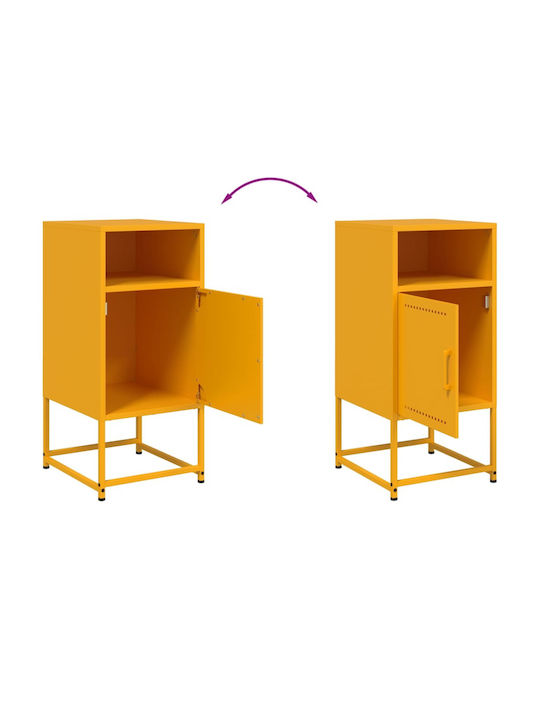 Noptiere Metalice Galbene 2buc 36x39x78cm