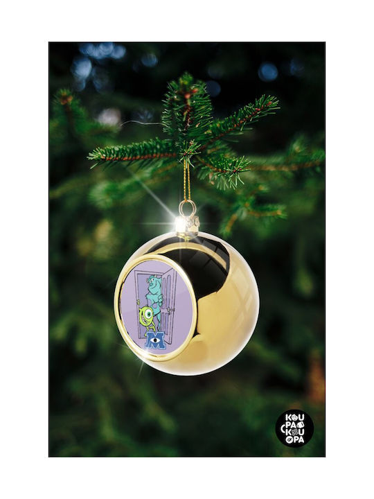 Koupakoupa Monster Inc Ornament de Crăciun Bilă Aur cu Pulbere de Aur cu Paiete