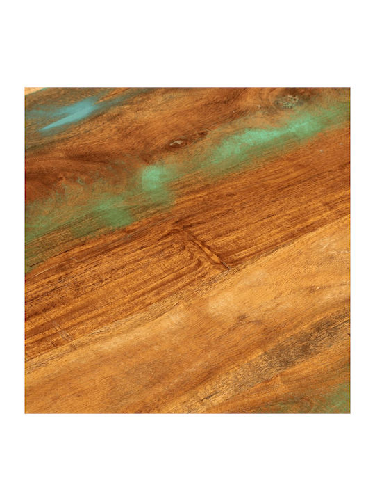 Rectangular Central Coffee Table Made of Solid Wood Multicolour W100xD55xH45cm