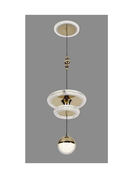 2208 Pendant Light Gold LED with Warm to Cool White Light 40cm