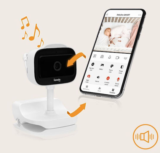 Lionelo Babyline Go Wireless Baby Monitor Camera & Audio , with Two-way Communication & Lullabies