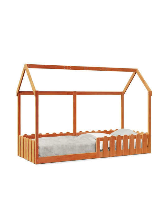 Kinderbett Einzeln Braun für Matratze 80x200cm