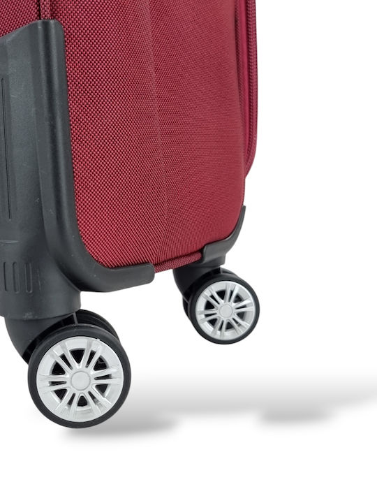 Playbags Βαλίτσες Ταξιδιού Υφασμάτινες Μπορντό με 4 Ρόδες Σετ 3τμχ