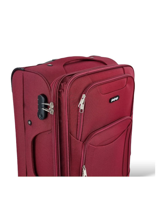 Playbags Βαλίτσες Ταξιδιού Υφασμάτινες Μπορντό με 4 Ρόδες Σετ 3τμχ