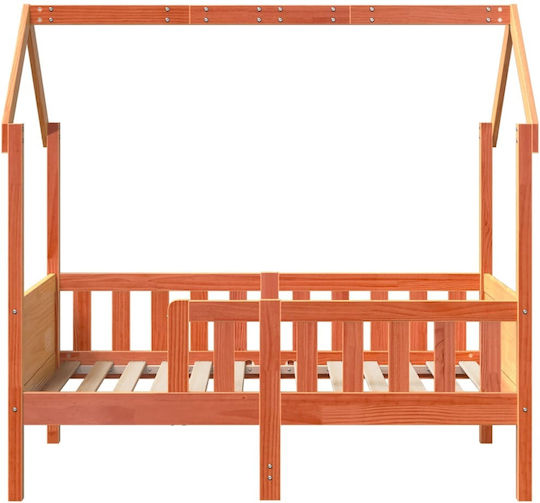 Παιδικό Κρεβάτι Μονό Καφέ για Στρώμα 70x140cm