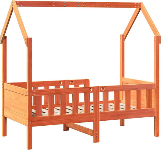Παιδικό Κρεβάτι Μονό Καφέ για Στρώμα 70x140cm