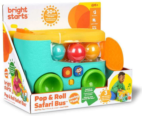 Bright Starts Παιχνίδι Pop & Roll Safari Bus Ball Play