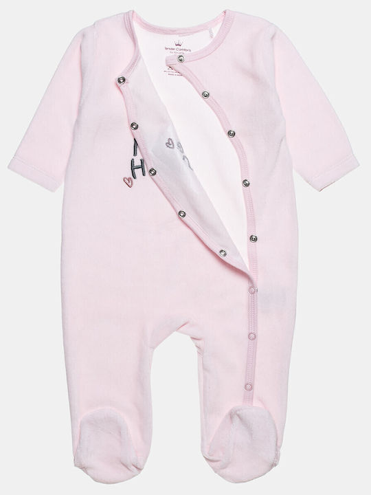 Alouette Tender Comforts Baby Bodysuit Long-Sleeved Velvet Pink