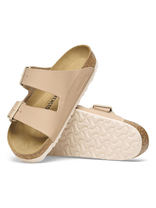 Birkenstock Arizona Birko-flor Women's Flat Sandals in Beige Color