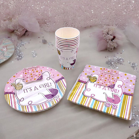 "it's A Girl!" Serving Set for Party 8pcs