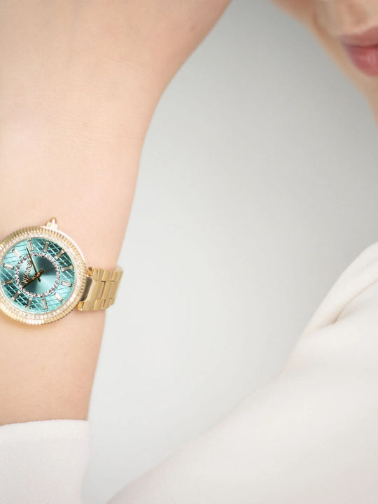 Just Cavalli Glam Γυναικείο Ρολόι 30mm Χρονογράφος Μπαταρίας με Χρυσό Μεταλλικό Μπρασελέ