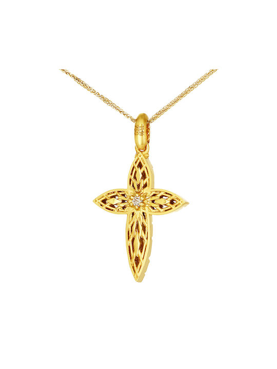 Gold Cross 18K Double Sided