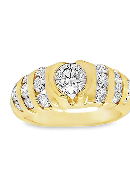 Xryseio Damen Ring mit Diamant aus Gold 18K