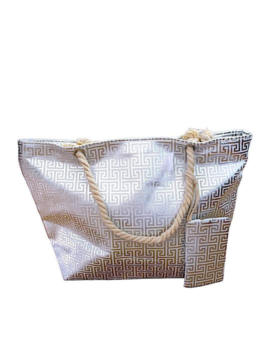 Fabric Beach Bag Silver Fabric Beach Bag Silver