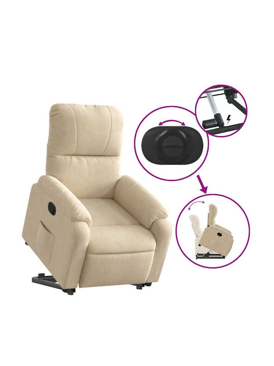 Relax Armchair with Footstool Beige 75x89.5x103.5cm