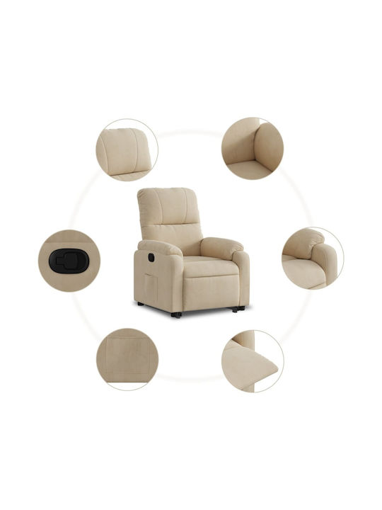 Relax Armchair with Footstool Beige 75x89.5x103.5cm