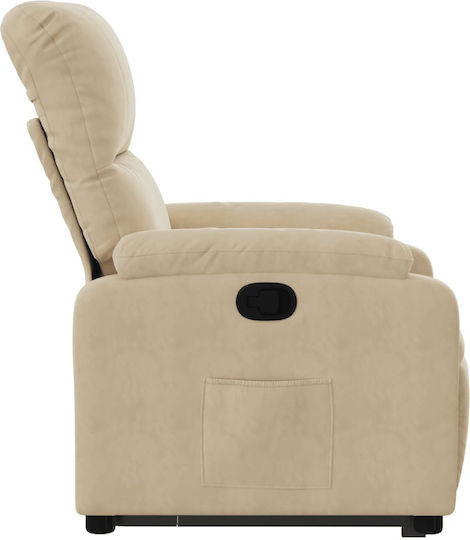 Relax Armchair with Footstool Beige 75x89.5x103.5cm