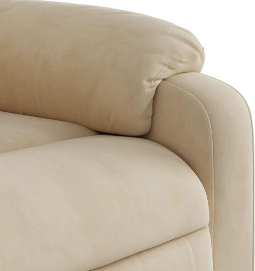 Relax Armchair with Footstool Beige 75x89.5x103.5cm