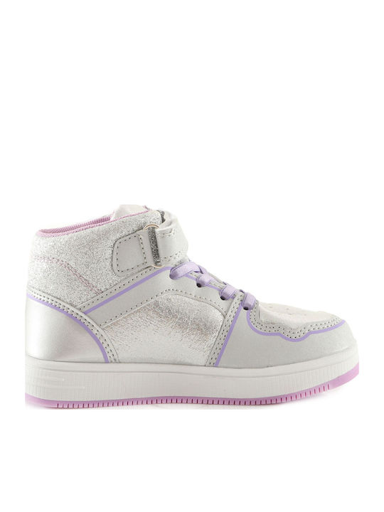 Kinder Sneakers Hoch Silber