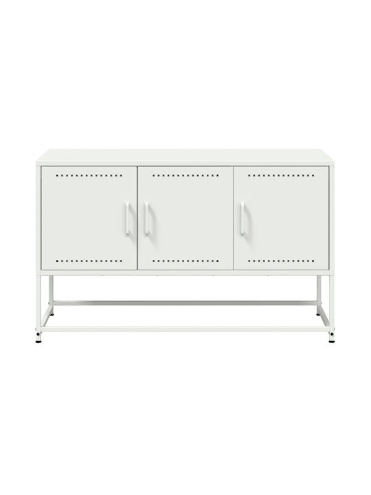 vidaXL TV-Ständer Metall Weiß M100.5xP39xH60.5cm