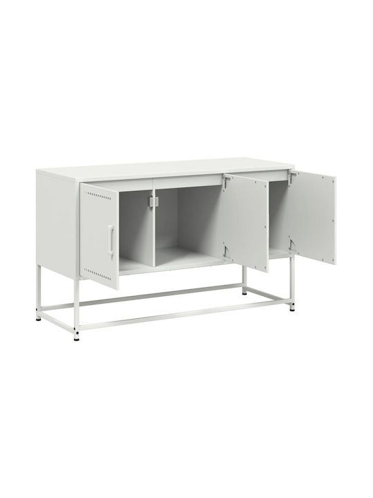 vidaXL TV-Ständer Metall Weiß M100.5xP39xH60.5cm
