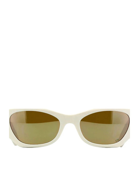 Dior Women's Sunglasses with White Plastic Frame and Brown Lens B1I 95F7