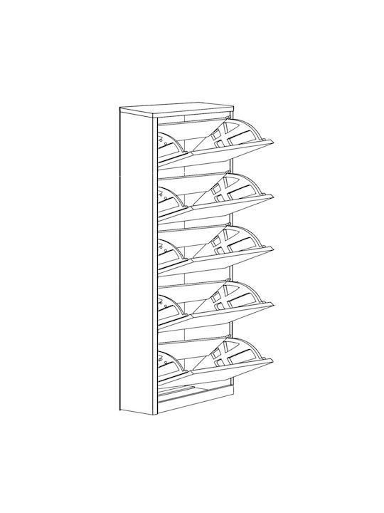 Gyda Wooden Shoe Organizer Gray 60x20x182.5cm