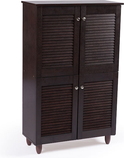Παπουτσοθηκη-ντουλαπι Miranda 77x34x123 Εκ. Καρυδι 02.01.0154 Μοριοσανίδα Καρυδί