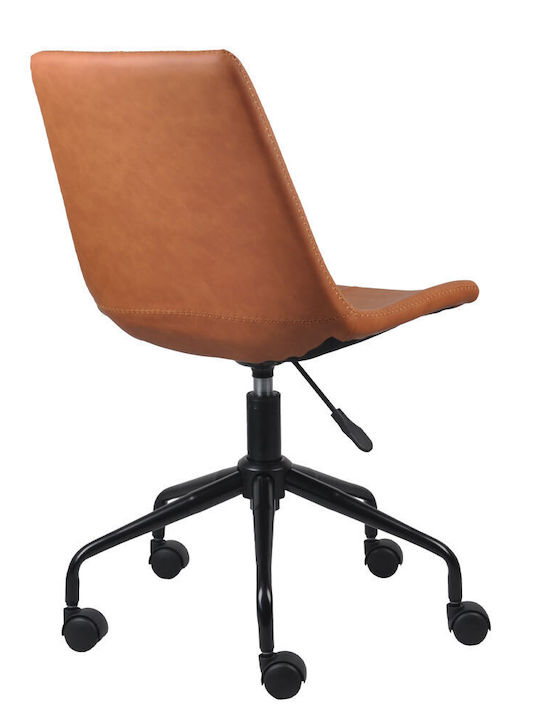 Rotativă Scaun Vizitator Vintage cu Roți în Culoare Negru 47x55.5x47cm 1buc