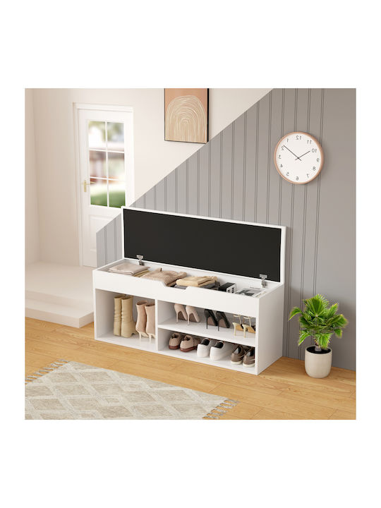 Romir Wooden Shoe Organizer White 100x30x44cm