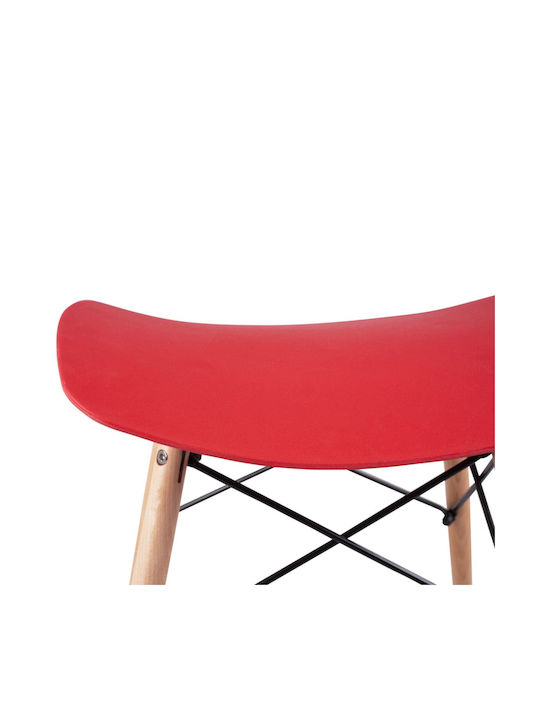 Stool For Kitchen made of Polypropylene Tonia Red 47x34.5x46.5cm