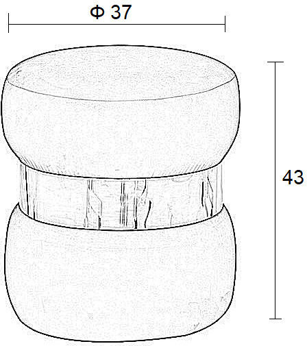 Stool For Living Room Linda Beige 39x39x43cm Stool For Living Room Linda Beige 39x39x43cm