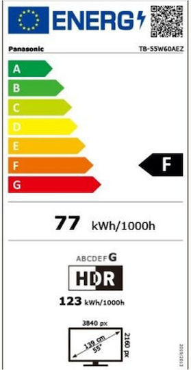 Panasonic Smart Τηλεόραση 55" 4K UHD LED TB-55W60AEZ HDR (2024)