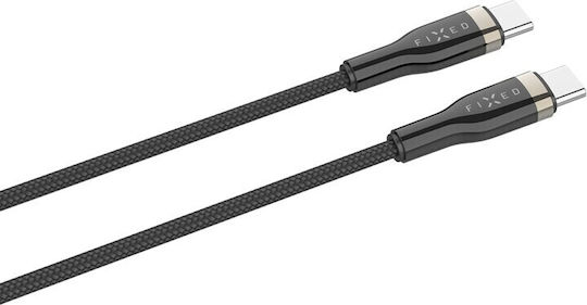 Fixed Cablu Braided USB 2.0 USB-C Masculin - USB-C 100W PD Negru 2m