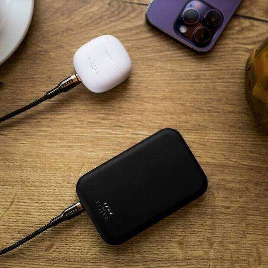 Fixed Плетен USB 2.0 Кабел USB-C Мъжки - USB-C 100W Захранване PD Черен 1.2м