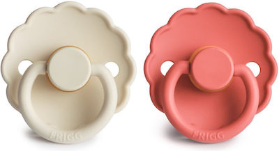 Frigg Pacifiers Rubber Daisy Cream/ Poppy for 6-18 months 2pcs